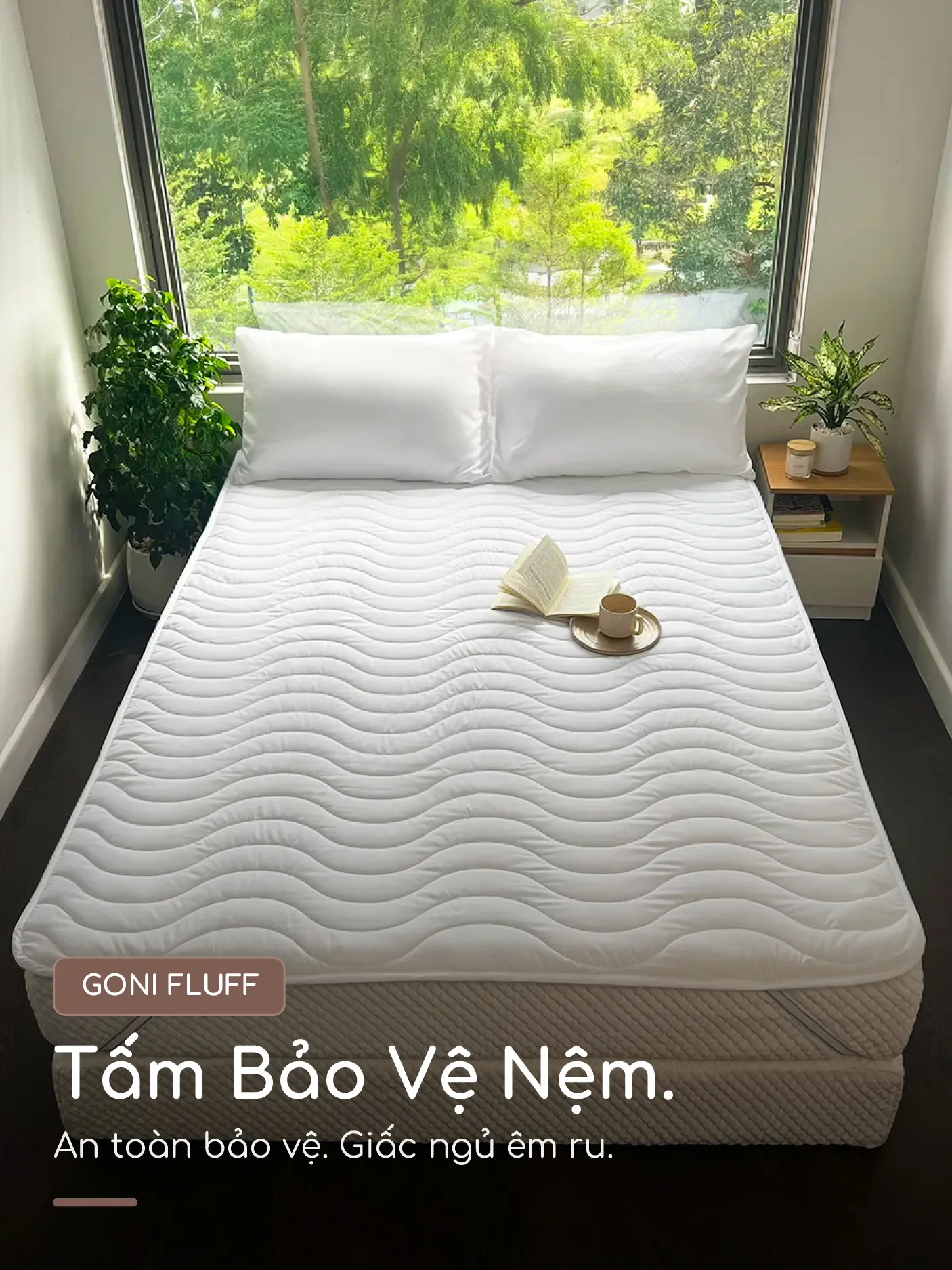 Goni Fluff trải trên giường