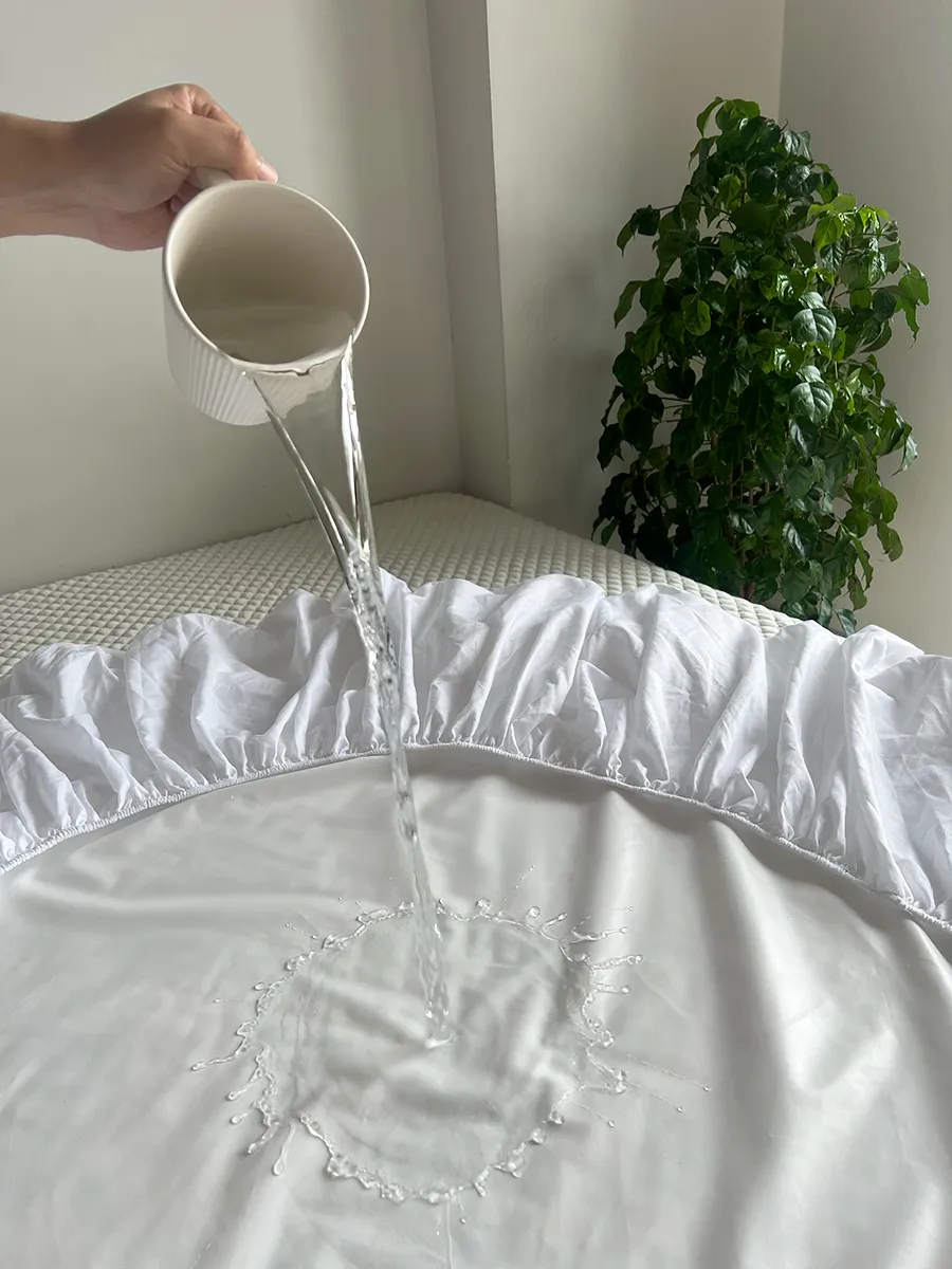 Bộ chăn ga gối Goni Chill màu Trắng 53 Ga trải giường chống thấm Goni Chill