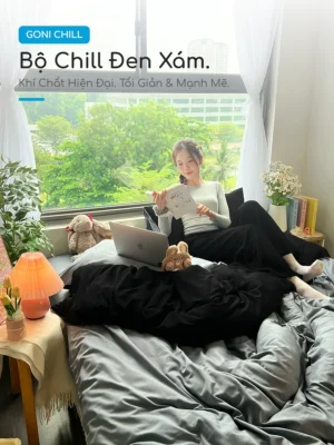 Alternative view of Bộ chăn ga gối Goni Chill màu Đen Xám