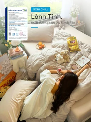 Bộ chăn ga gối Goni Chill màu Beige - Ảnh 3
