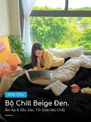 Alternative view of Bộ chăn ga gối Goni Chill màu Beige Đen