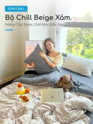 Alternative view of Bộ chăn ga gối Goni Chill màu Beige Xám