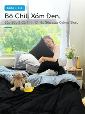 Alternative view of Bộ chăn ga gối Goni Chill màu Xám Đen