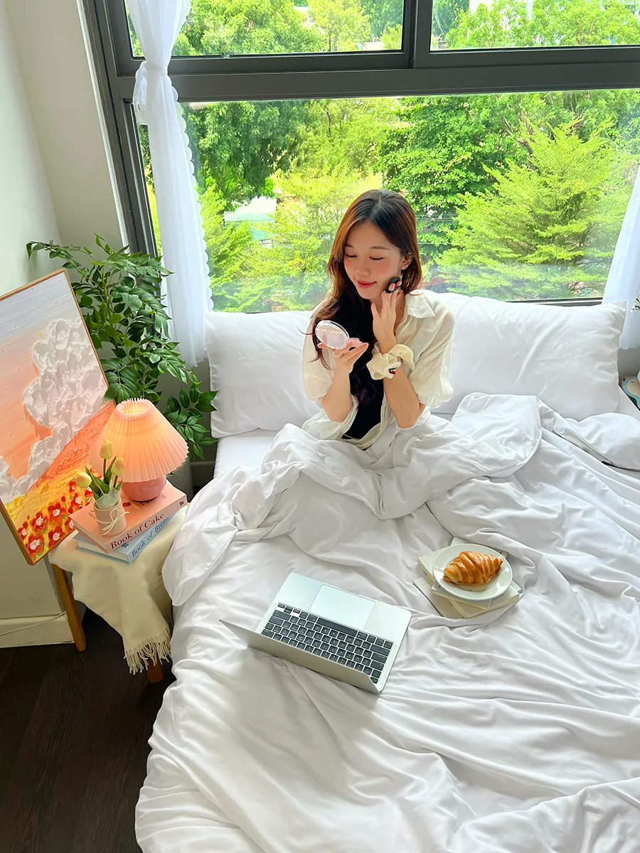 Bộ chăn ga gối Goni Chill màu Trắng 51 Gối nằm Goni Chill Trắng