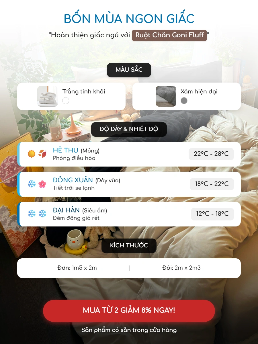 Bộ chăn ga gối Goni Chill màu Đen Beige 54 Combo Chill Fluff Đen Beige