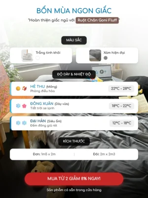 Bộ chăn ga gối Goni Chill màu Đen Xám - Ảnh 7