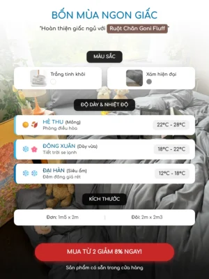 Bộ chăn ga gối Goni Chill màu Xám - Ảnh 7