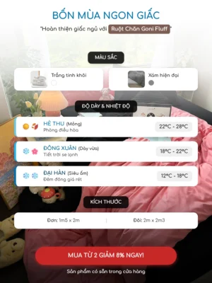 Bộ chăn ga gối Goni Chill màu Đen Hồng - Ảnh 7
