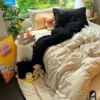 Bộ chăn ga gối Goni Chill màu Đen Beige