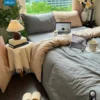 Bộ chăn ga gối Goni Fresh màu Beige Xám nhăn