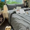 Bộ chăn ga gối Goni Fresh màu Xám nhăn