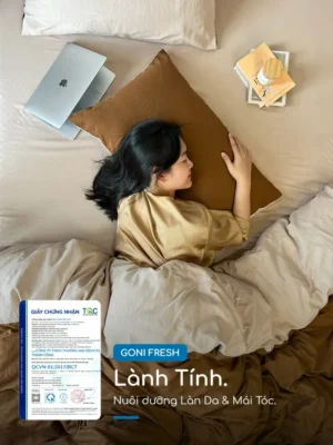 Bộ chăn ga gối Goni Fresh màu Cafe Beige nhăn - Ảnh 3