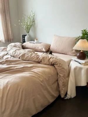 Bộ chăn ga gối Goni Fresh màu Beige nhăn - Ảnh 6