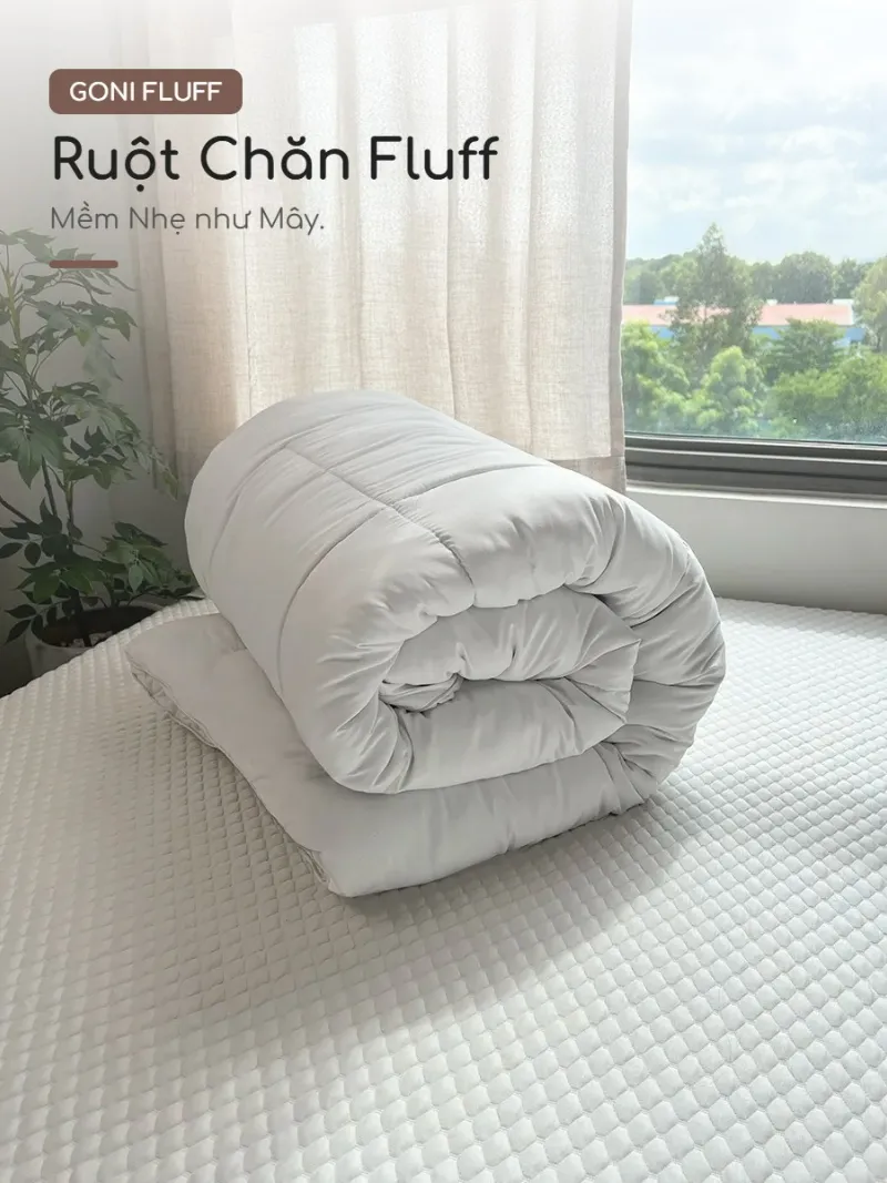 Ruột chăn Goni Fluff bồng bềnh, trắng tinh khôi