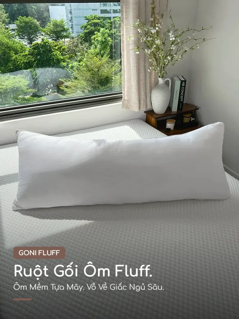 Ruột gối ôm chữ nhật Goni Fluff 46 Ruột gối ôm Goni Fluff bồng bềnh tựa mây