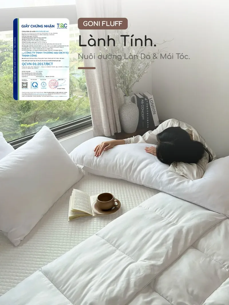 Ruột gối ôm chữ nhật Goni Fluff 48 Lõi bông lông vũ nhân tạo siêu đàn hồi