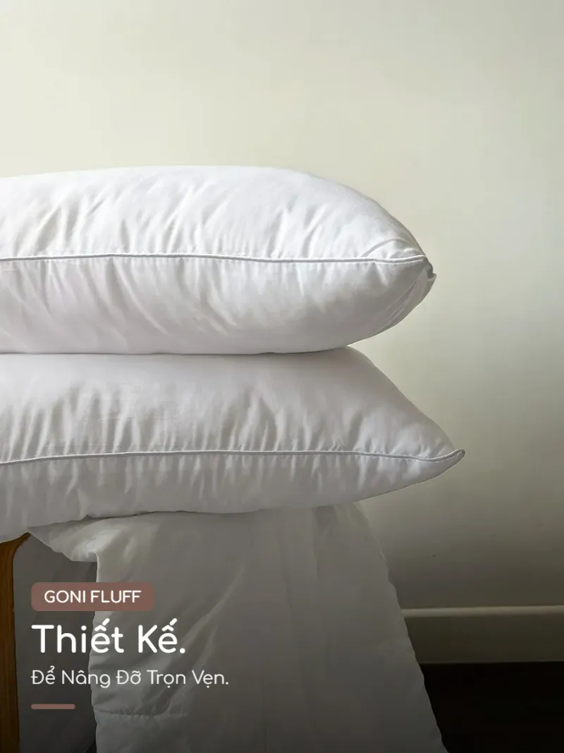 Ruột gối ôm chữ nhật Goni Fluff 50 Thiết kế chữ nhật chống lăn trượt hiệu quả