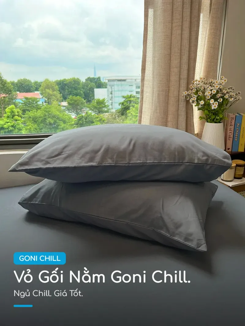 Vỏ gối nằm Goni Chill 46 Vỏ gối nằm Goni Chill Xám hiện đại