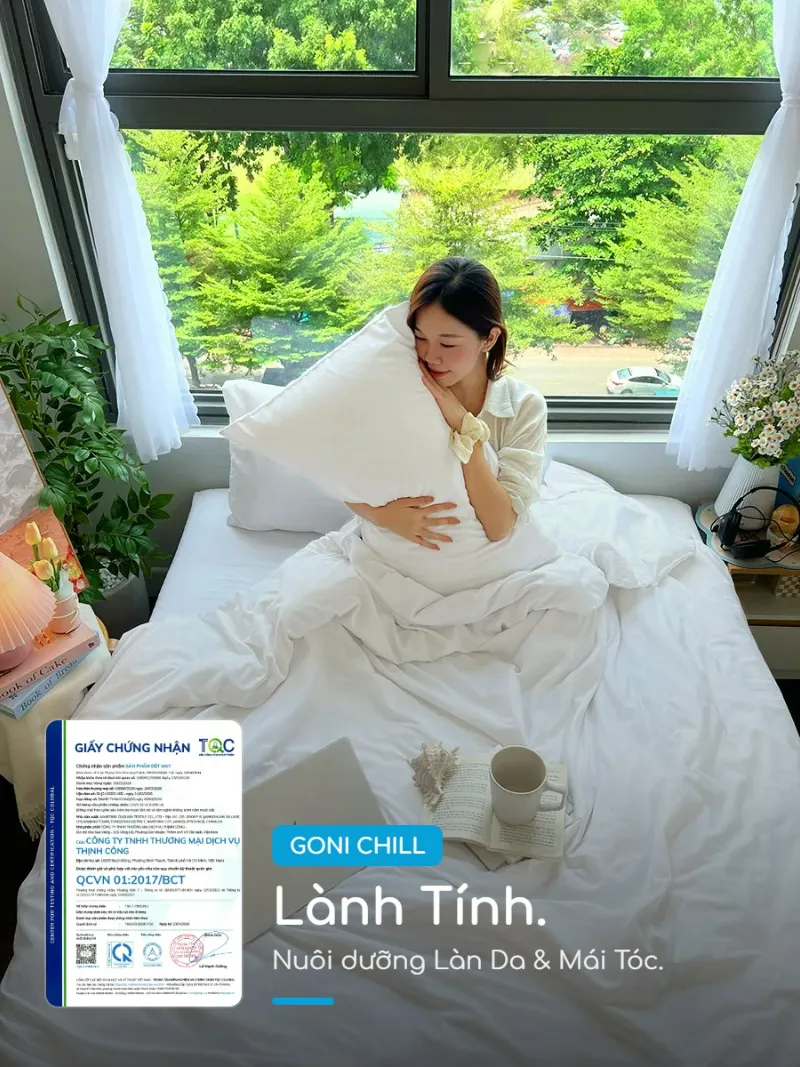 Vỏ gối nằm Goni Chill 48 Bề mặt vải láng mịn ít nhăn