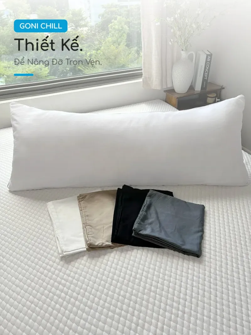 Vỏ gối ôm chữ nhật Goni Chill 50 Thiết kế chữ nhật chống lăn trượt
